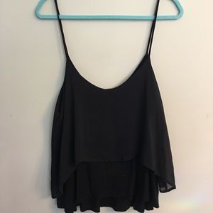 Black Chiffon Crop Top